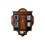 Manner of Edwards & Roberts, a late Victorian marquetry inlaid rosewood wall hanging cabinet