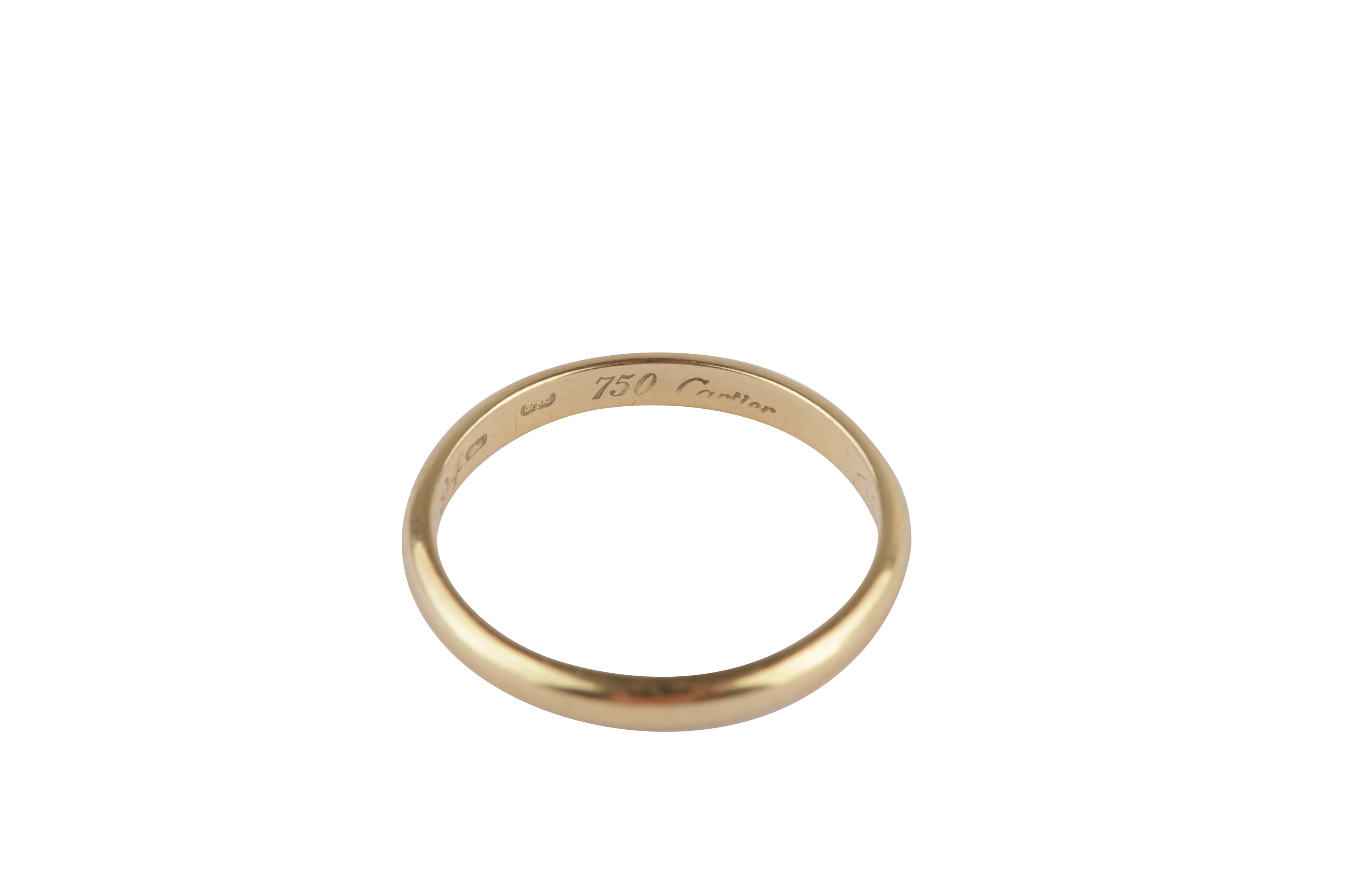 An 18 carat gold wedding band, by Cartier - Image 3 of 3