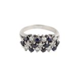 a sapphire and diamond cluster ring