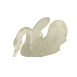 A Lalique crystal swan 'cygne' with lowered head,