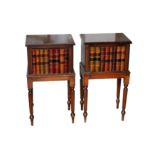 A pair of late 20th Century walnut bedside tables