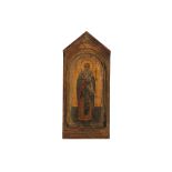 A small late 19th century Greek devotional icon of Bishop Athanasius of Alexandria