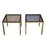 A pair of circa 1970's brass occasional tables