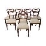 A set of eight William IV mahogany dining chairs