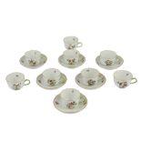 A set of eight Herend porcelain coffee cups and saucers