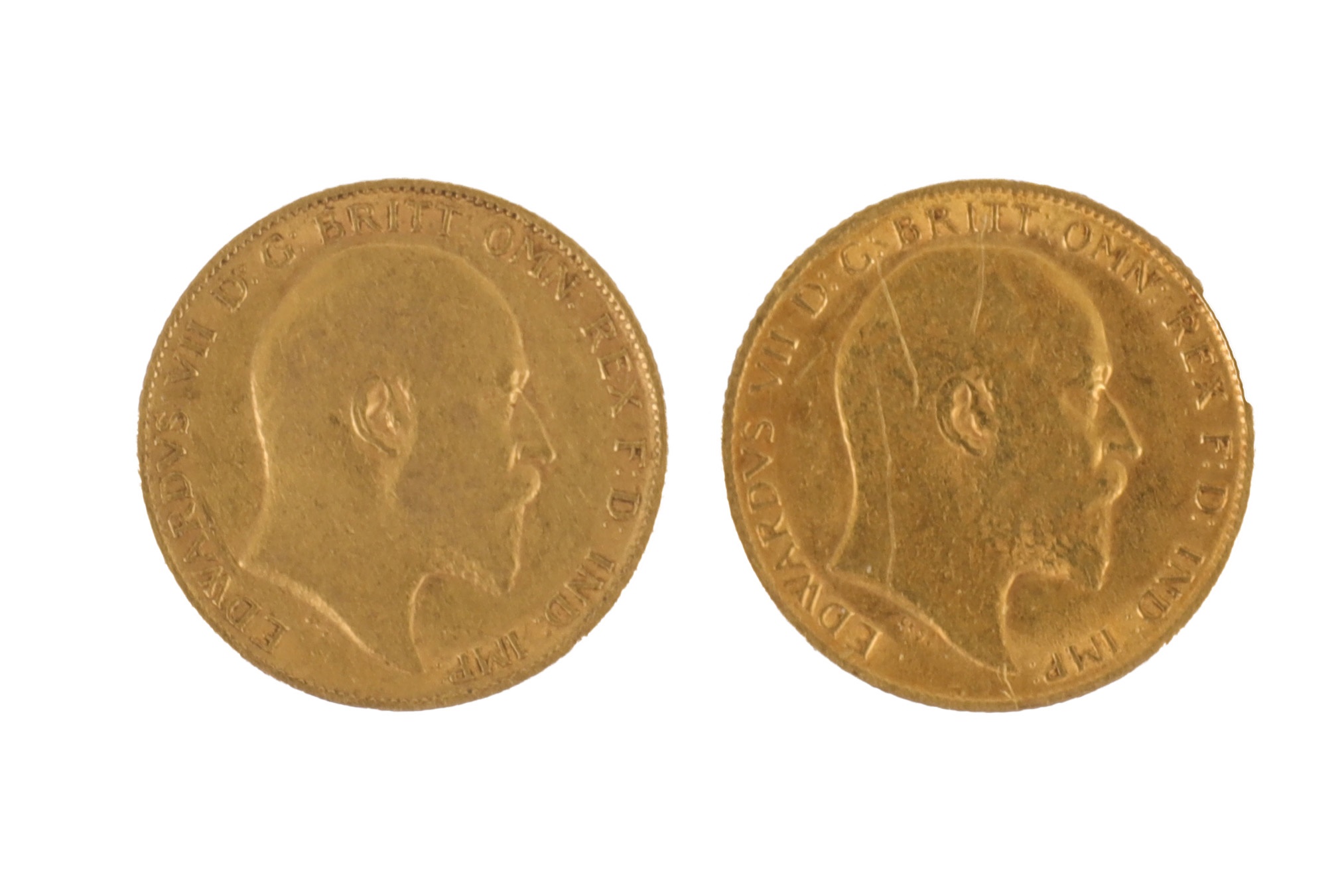 Two Edward VII half sovereigns, dated 1902 and 1908 - Image 2 of 2