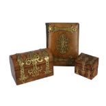 A Victorian burr walnut veneer stationary box