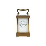 A 19th Century French brass cased bevelled glass carriage clock,