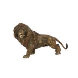 An Austrian cold painted bronze figure of a lion