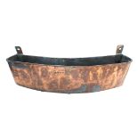 A 19th Century shaped and hand planished copper wall mounted planter or trough,