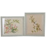 A set of twelve botanical studies painted on silk