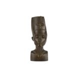 A large 20th Century cast bronze bust of Queen Nefertiti,