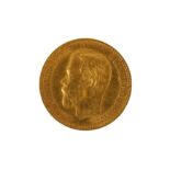 A Nicholas II Russian Empire gold 5 Rubles coin, dated 1899