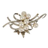 A cultured pearl brooch