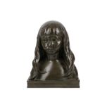 Victor R Rousseau (1865 - 1954) Bronze study of a young girl