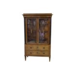 A mid 20th Century Biedermeir style walnut display cabinet