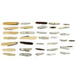 A large collection of penknives of various sizes,