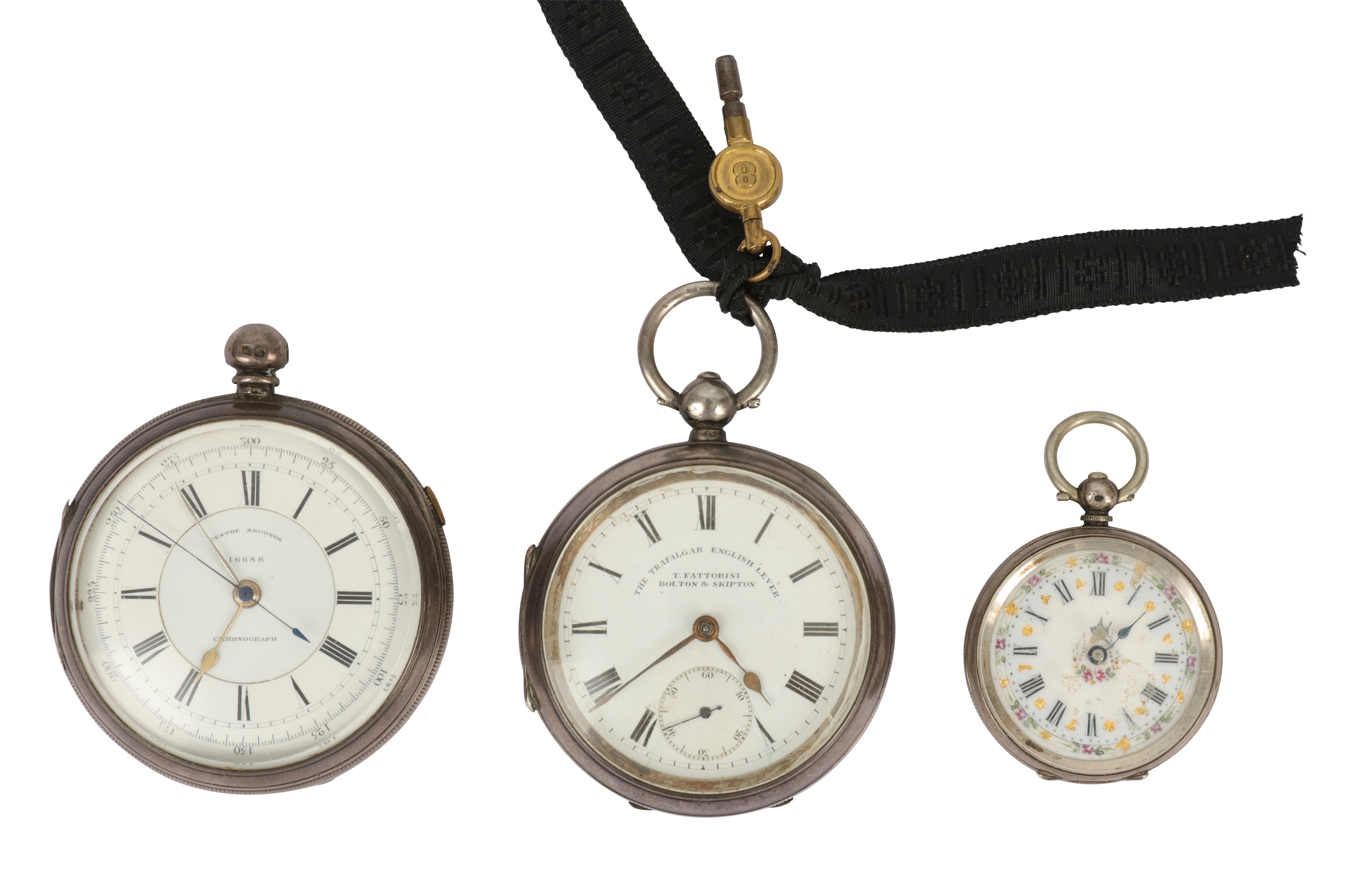 A Edwardian silver cased open face pocket watch, retailed by T Fattorini of Bolton and Skipton