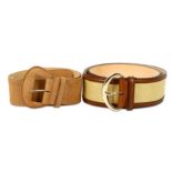Two Designer Belts - sizes M and L