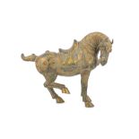 A late 20th Century gilt bronze figure of a horse