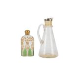 An early 20th Century glass bottle or flask,