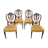 A set of four Scottish mahogany Hepplewhite style dining chairs by John Taylor & Son