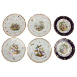 A group of six Meissen cabinet plates