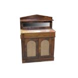 A William IV rosewood marble top mirror back chiffonier
