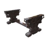 A PAIR OF 20TH CENTURY CARVED TABLE SUPPORTS IN THE LATE 16TH / EARLY 17TH CENTURY STYLE