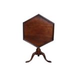 A GEORGE III AND LATER MAHOGANY OCTAGONAL TILT-TOP TRIPOD TABLE