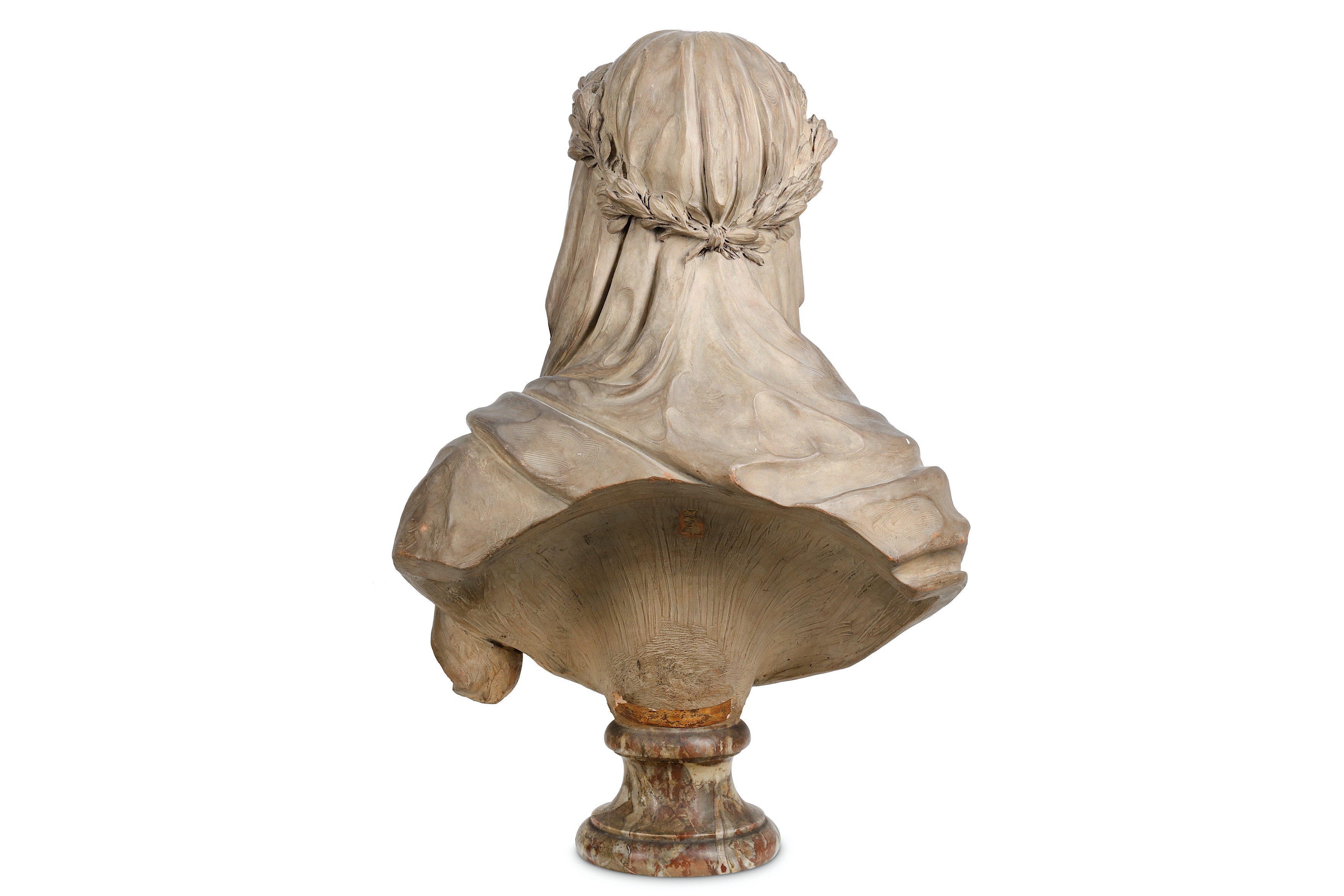 AN EARLY 19TH CENTURY FRENCH TERRACOTTA BUST OF A VESTAL VIRGIN - Image 3 of 8