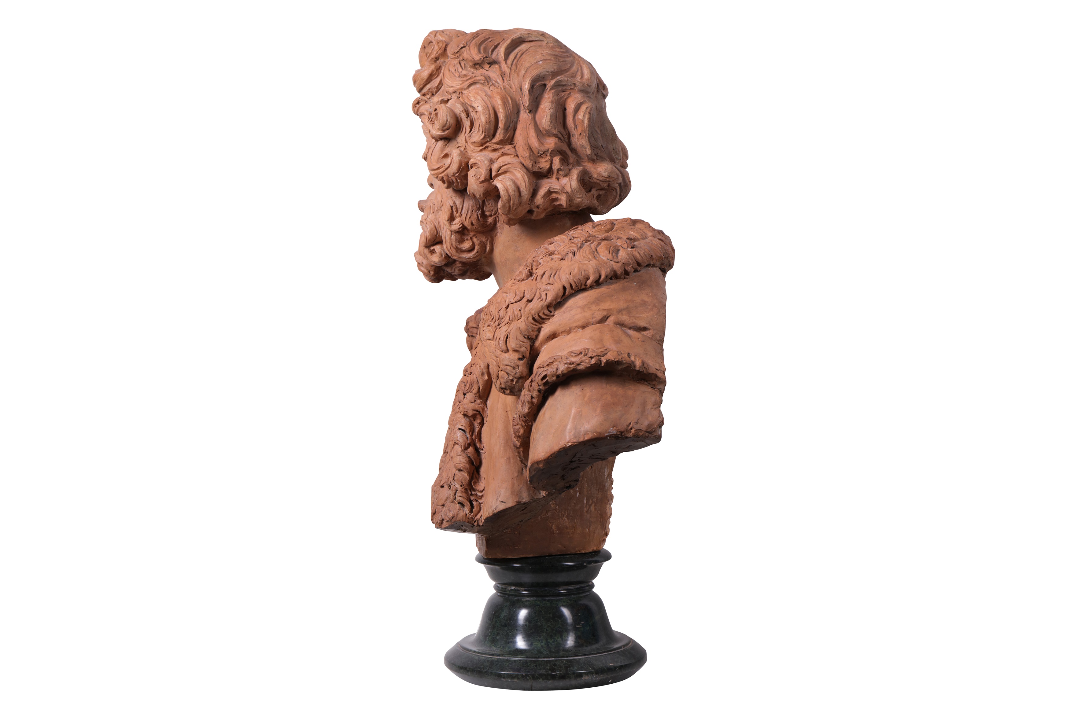 A LATE 17TH / EARLY 18TH CENTURY SOUTH NETHERLANDISH TERRACOTTA BUST OF A BEARDED MAN - Image 4 of 4