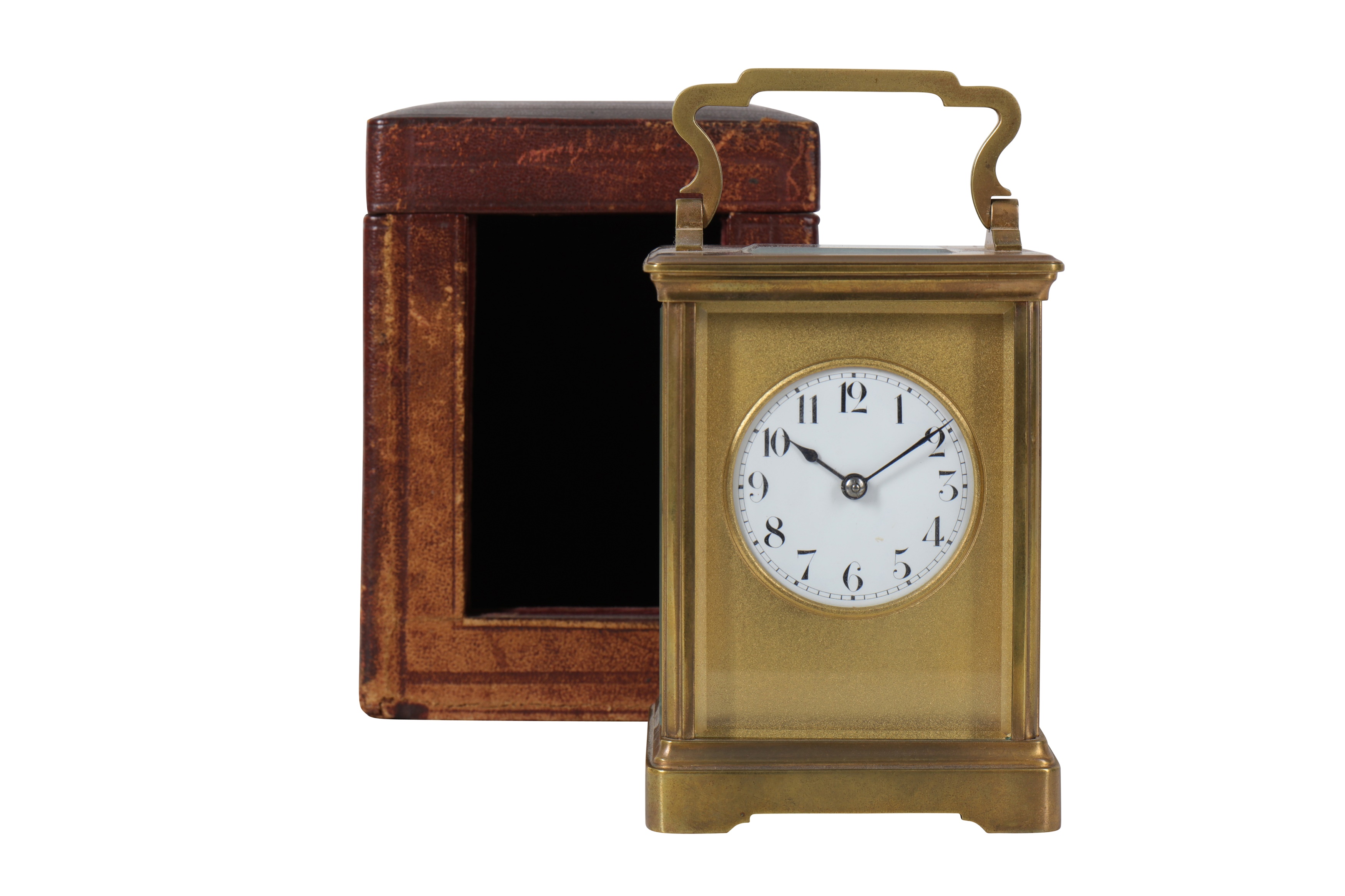 A LATE 19TH CENTURY FRENCH BRASS CARRIAGE CLOCK