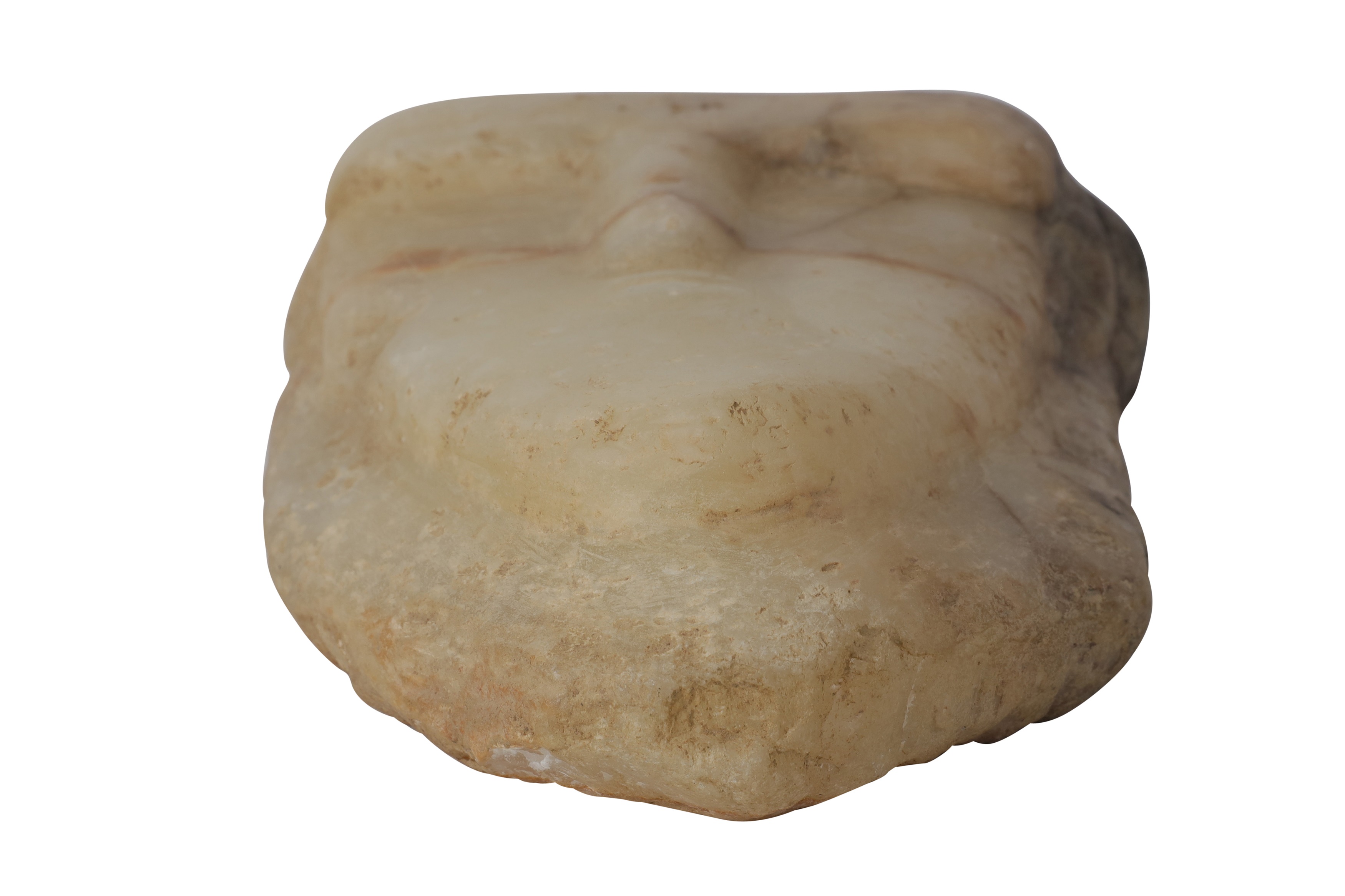 A SOUTH ARABIAN ALABASTER HEAD OF A MAN, CIRCA 1ST CENTURY B.C.- 1ST CENTURY A.D. - Image 3 of 3