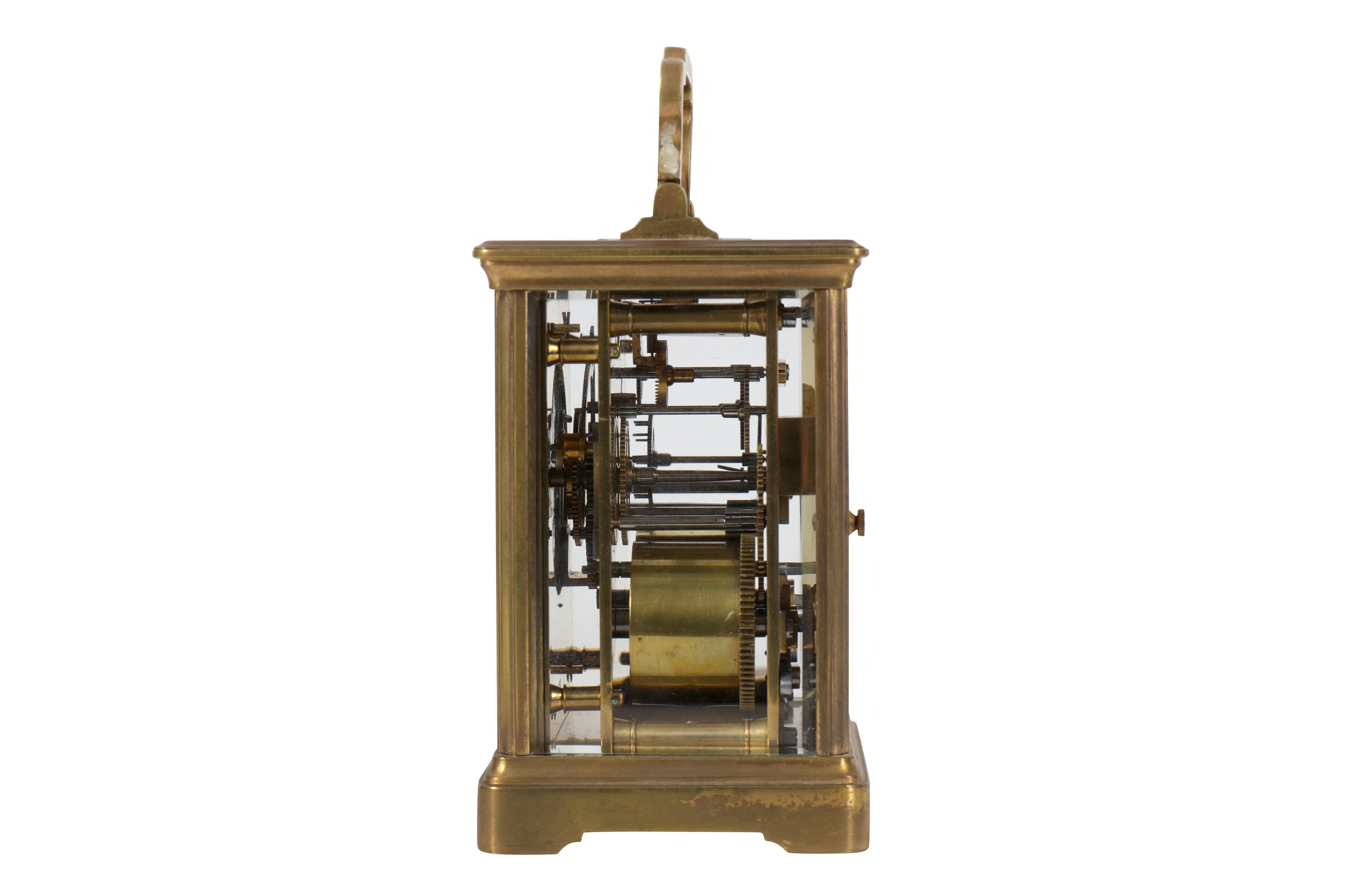 A LATE 19TH CENTURY FRENCH BRASS CARRIAGE CLOCK - Image 3 of 6