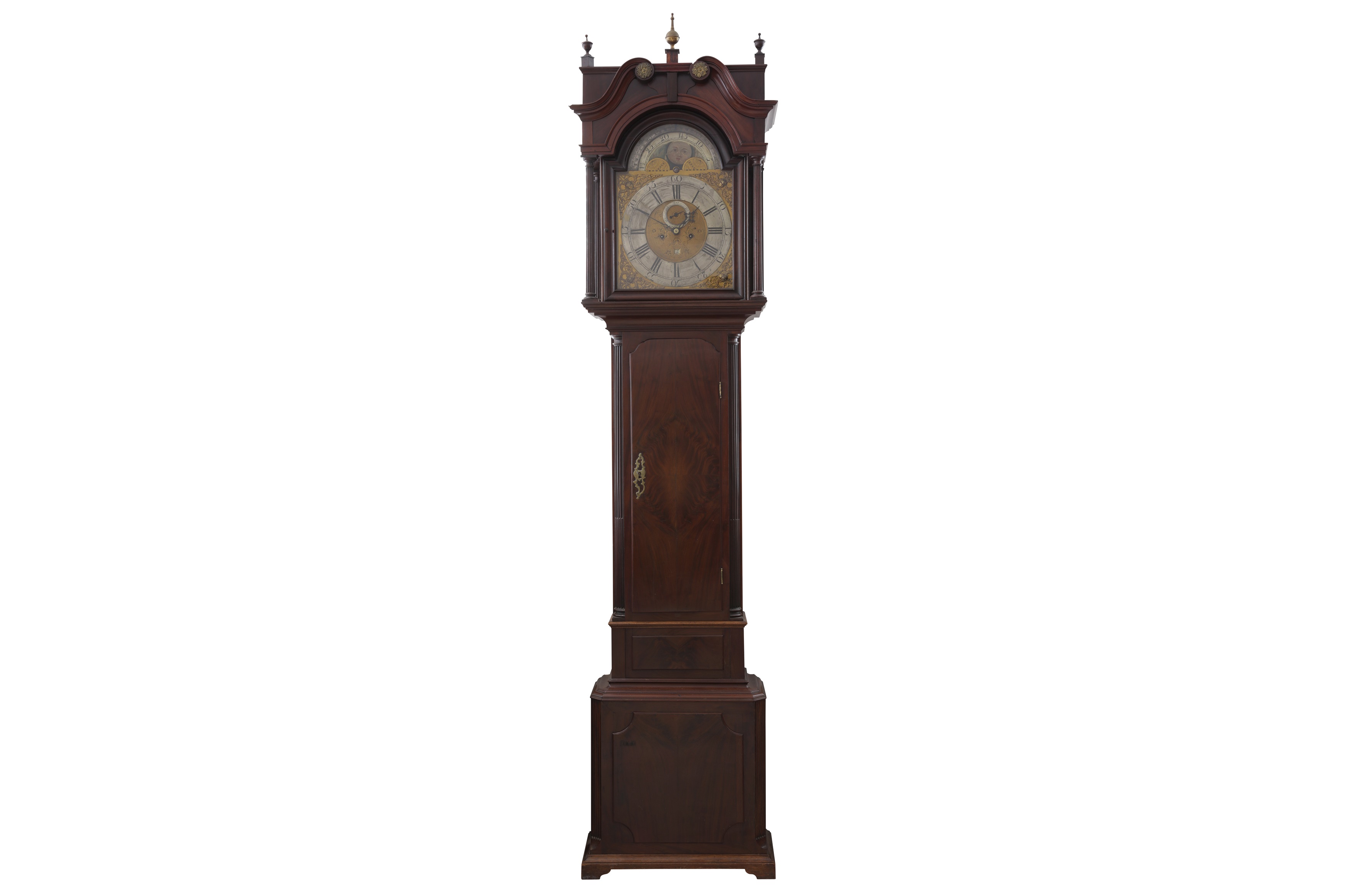 A LATE 18TH CENTURY ENGLISH MAHOGANY LONGCASE CLOCK BY PETER CLARE OF MANCHESTER