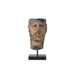 A SOUTH ARABIAN ALABASTER HEAD, CIRCA 1ST CENTURY B.C. - 1ST CENTURY A.D.