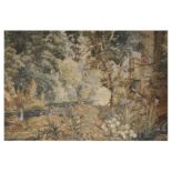 A VERY LARGE 20TH CENTURY AUBUSSON STYLE VERDURE TAPESTRY PANEL