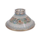 LATE 19TH CENTURY FRENCH ENAMELLED GLASS LAMPSHADE BY PFULL & POTTIER