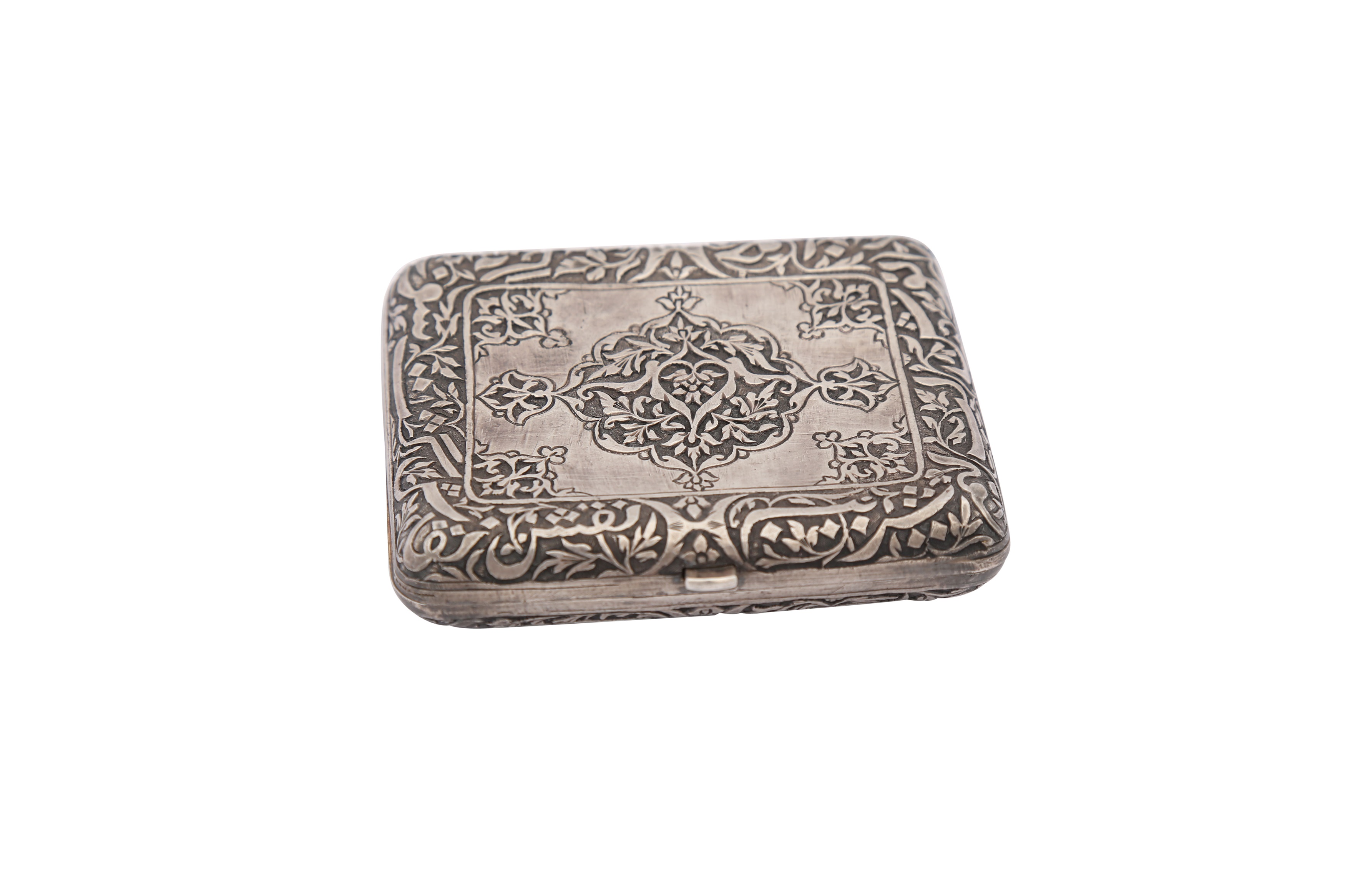 A KASHMIRI PARCEL-GILT AND ENGRAVED SILVER BOX - Image 5 of 5