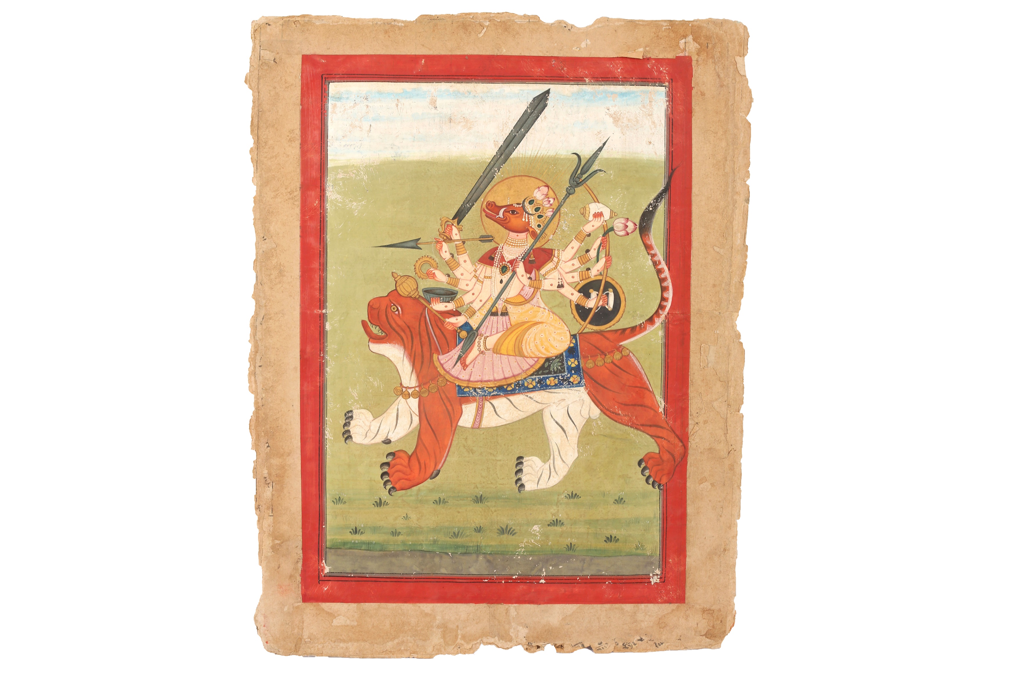 THE HINDU GODDESS DURGA SEATED ON HER MOUNT (VAHANA) - Image 2 of 5