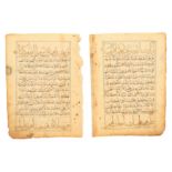 TWO LOOSE QUR’AN FOLIOS