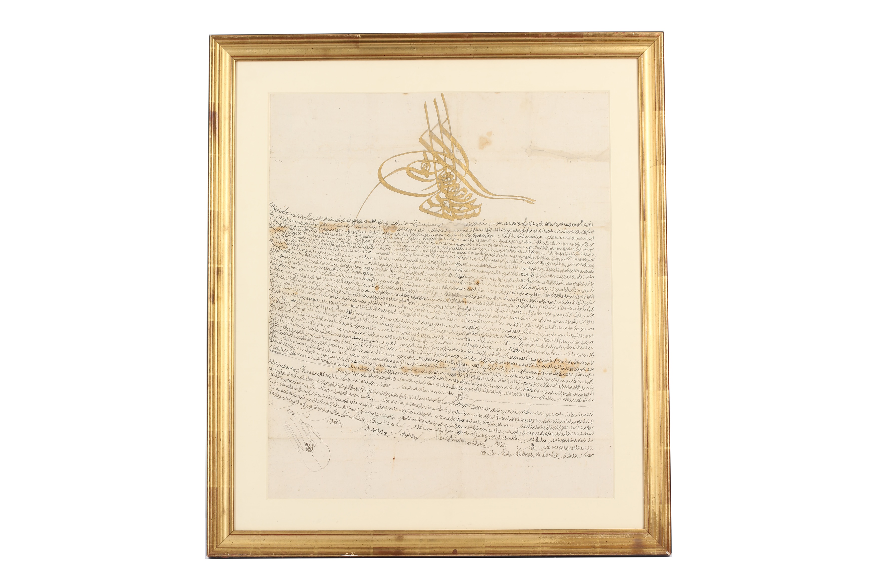 A LARGE OTTOMAN FIRMAN ILLUMINATED WITH THE TUGHRA OF SULTAN SELIM III (r. 1789 - 1807)