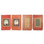 TWO LOOSE ALBUM PAGES (MURAQQA') WITH MINIATURE PORTRAITS AND PERSIAN CALLIGRAPHY