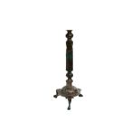 A CAST BRONZE FOOTED BRAZIER STAND