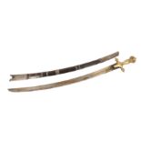 A BRASS-HILTED MALAY PISO PODANG SWORD
