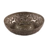 A PARCEL-GILT REPOUSSÉ SILVER BOWL (TAZA)