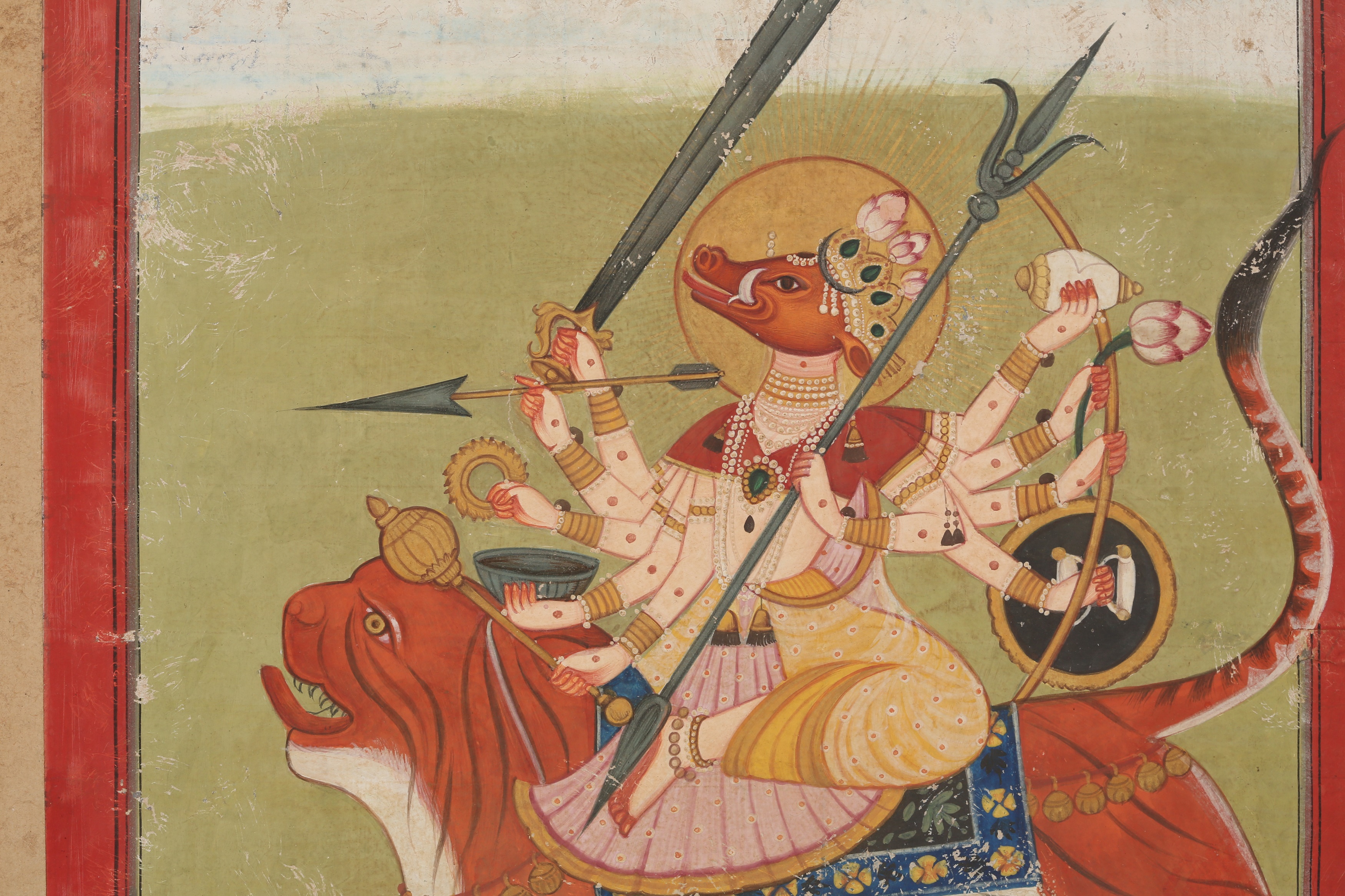 THE HINDU GODDESS DURGA SEATED ON HER MOUNT (VAHANA) - Image 3 of 5