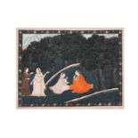 AN ILLUSTRATION TO A GITA GOVINDA SERIES: RADHA AND THE GOPIS IN CONVERSATION AT NIGHT