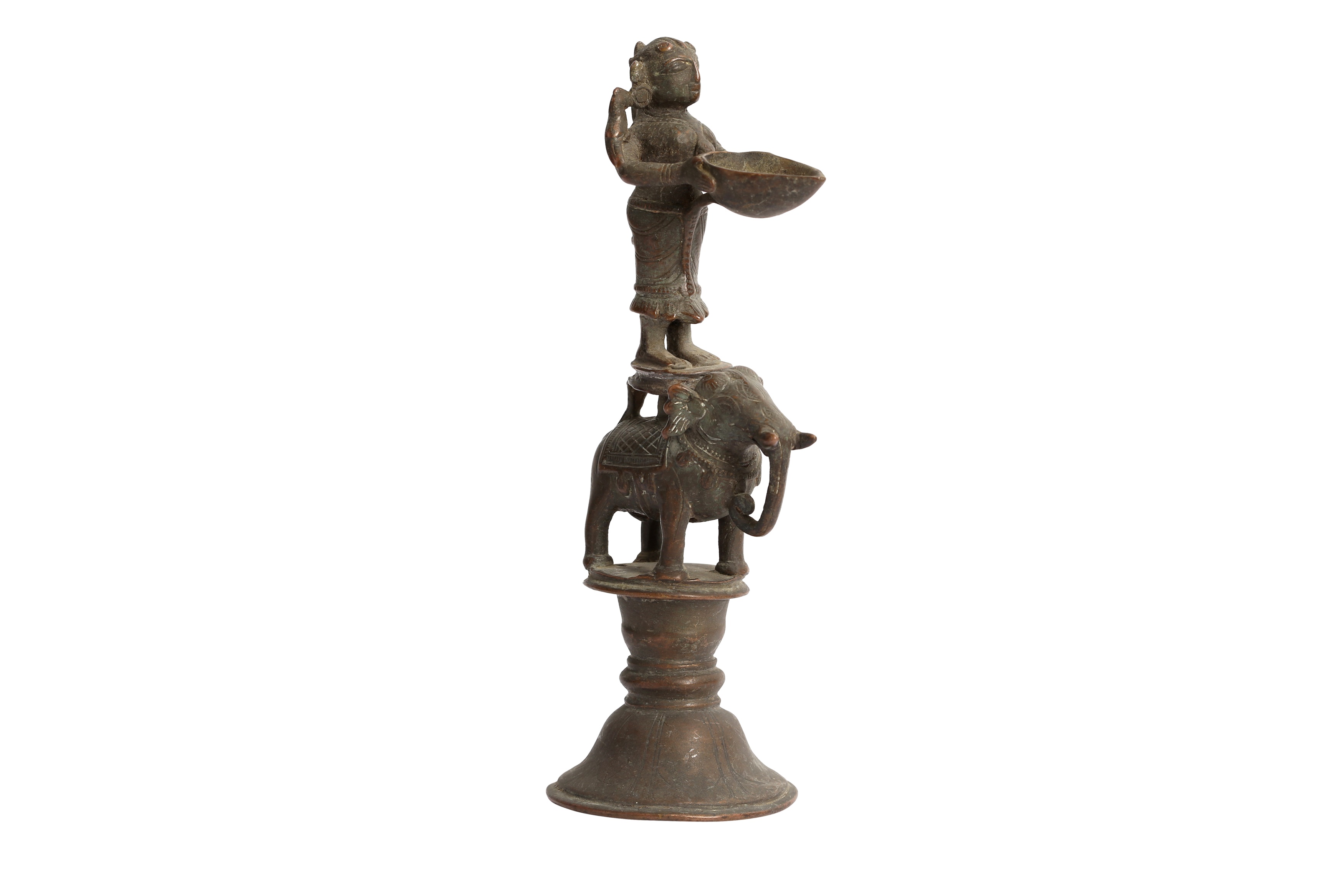 A BRONZE DIPA LAKSHMI OIL LAMP